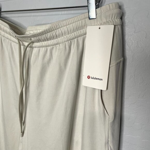 Lululemon Soft Jersey Straight Leg Heathered Bone Light Ivory Stretch Size 14 R - Picture 8 of 12